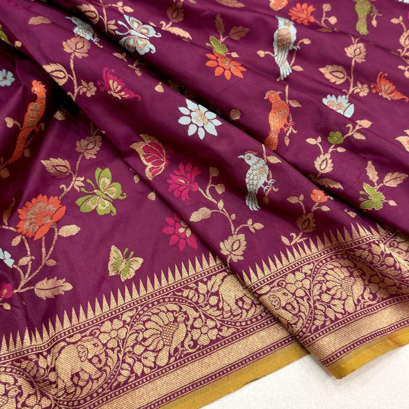 Pure katan silk Handwoven banarasi saree