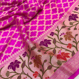 Pink Colour Chiffon Georgette Handwoven Banarasi Saree