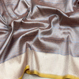 Dual shade pure katan silk Handwoven banarasi Tanchoi saree
