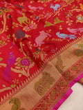 Red Color Pure Katan Silk Handwoven Banarasi Saree