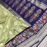 Pure katan silk Handwoven banarasi saree