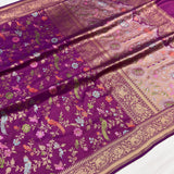 Magenta Color Pure Katan Silk Handwoven Banarasi Saree