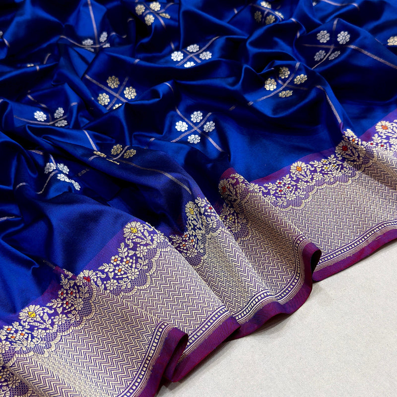 Pure katan silk Handwoven banarasi saree