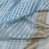 Blue colour Pure Kora Net Handwoven Banarasi Saree