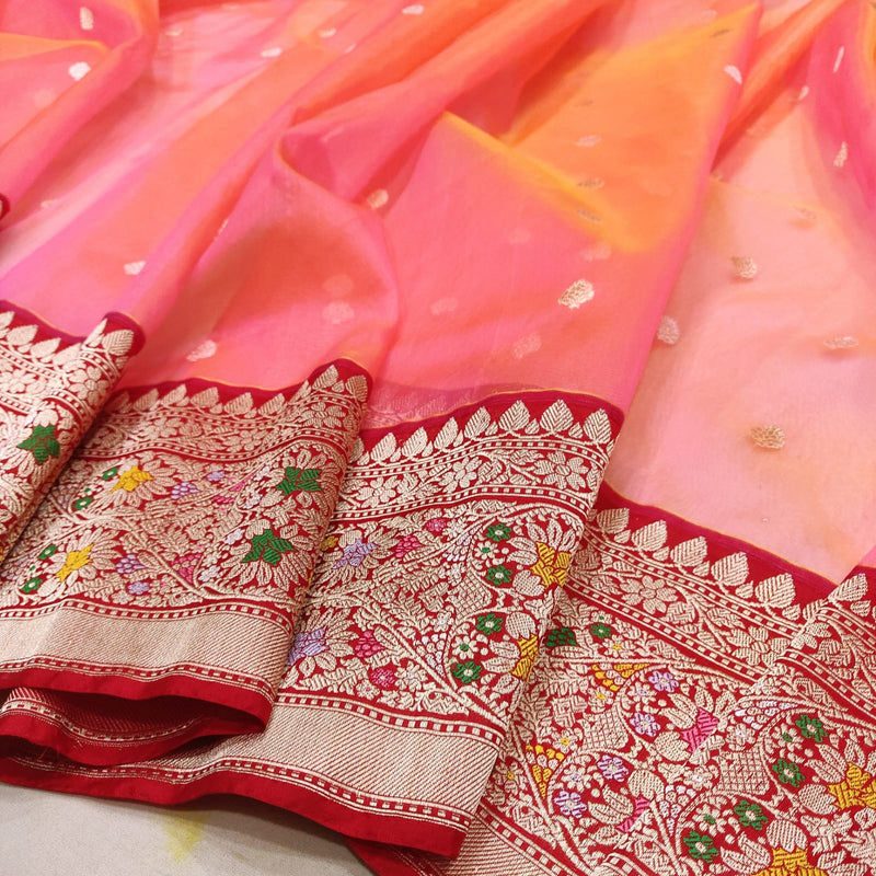 Pure Kora Silk Handwoven Banarasi Saree