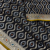 Black Color Pure Katan Silk Handwoven Banarasi Saree