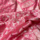 Light pink colour pure Katan silk handwoven banarasi saree