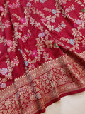 Maroon colour Pure Katan Silk Handwoven Banarasi Saree