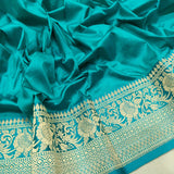 Orange colour Pure Katan Silk Handwoven Saree