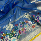 Pure katan jamdani handwoven Banarasi saree