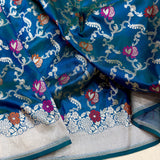Dual shade pure katan silk Handwoven banarasi saree