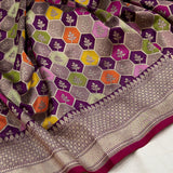 Pure katan silk Handwoven banarasi rangkat saree