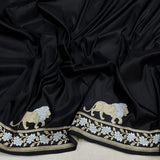 Black colour pure katan silk Handwoven banarasi saree