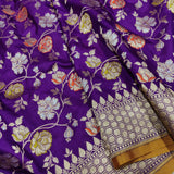 Purple Colour Pure Katan Silk Handwoven Banarasi Saree