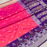Dual shade pure katan silk Handwoven banarasi saree