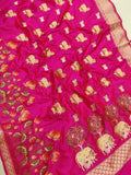 Pink colour Pure Katan Silk Handwoven Banarasi Saree