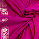 Rani pink colour pure katan silk Handwoven banarasi saree