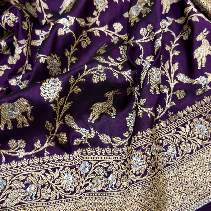 Pure katan silk Handwoven banarasi saree