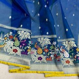 Pure katan jamdani handwoven Banarasi saree