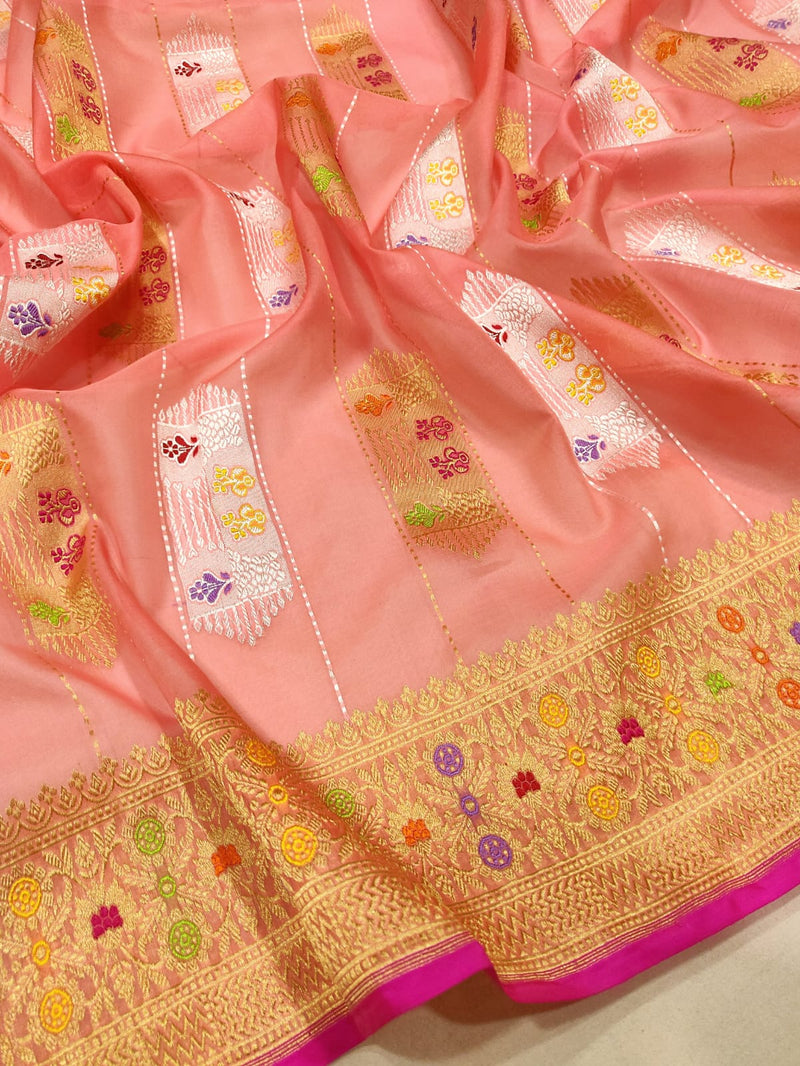 Pure Kora Silk Handwoven Banarasi Saree