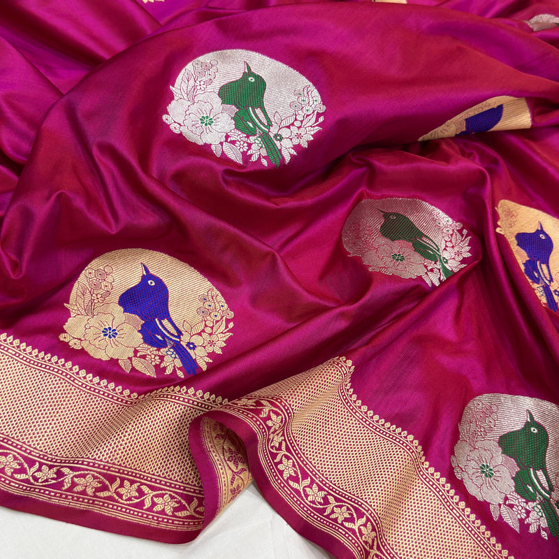 Pure Mashru Silk Handwoven Banarasi Saree