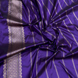 Purple colour pure katan silk handwove Banarasi tanchoi saree