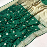 Green Katan Silk Handwoven Banarasi Saree
