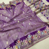 Pure Kora Silk Handwoven Banarasi Saree