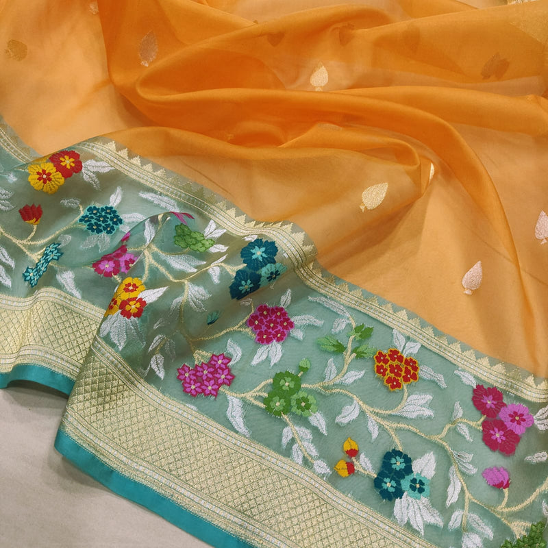 Pure Kora Silk Handwoven Banarasi Saree