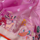 Pure ektara kora handwoven Banarasi saree