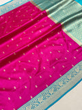 Rani colour Pure Katan silk handwoven banaras saree