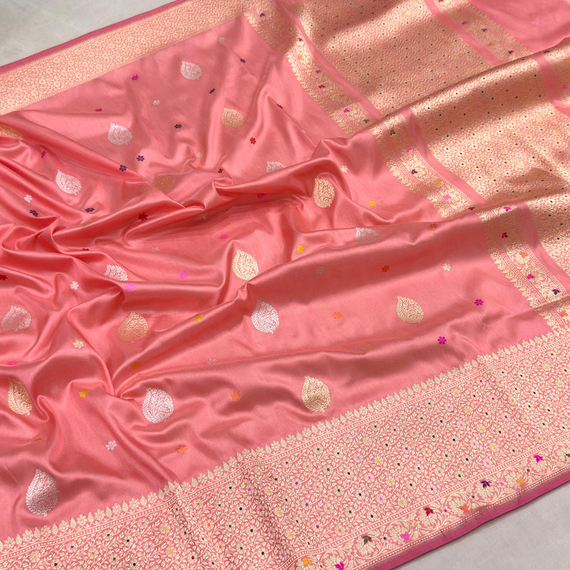 Pure katan silk Handwoven banarasi saree