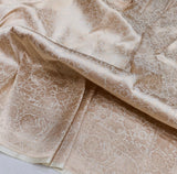 Off white colour pure katan silk Handwoven banarasi Tanchoi saree