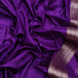 Purple Colour Pure Katan Silk Handwoven Banarasi Saree