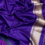 Dual shade pure katan silk Handwoven banarasi saree