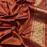 Purple colour pure katan silk Handwoven banarasi saree