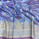Dual Shade Pure Katan Silk Handwoven Banarasi Saree