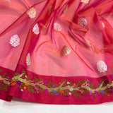 Pure Kora handwoven Banarasi saree