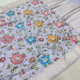Levender Colour Pure Katan Silk Handwoven Banarasi Saree