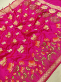 Pink colour Pure Katan Silk Handwoven Banarasi Saree