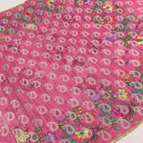 Pink colour pure kora net handwoven Banarasi saree
