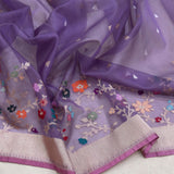 Pure ektara kora Handwoven Banarasi saree