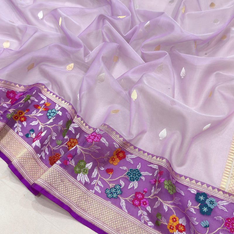 Pure Kora Silk Handwoven Banarasi Saree