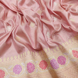 Pastel Colour Pure Katan Silk Handwoven Banarasi Saree