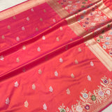Dual shade pure katan silk Handwoven banarasi saree