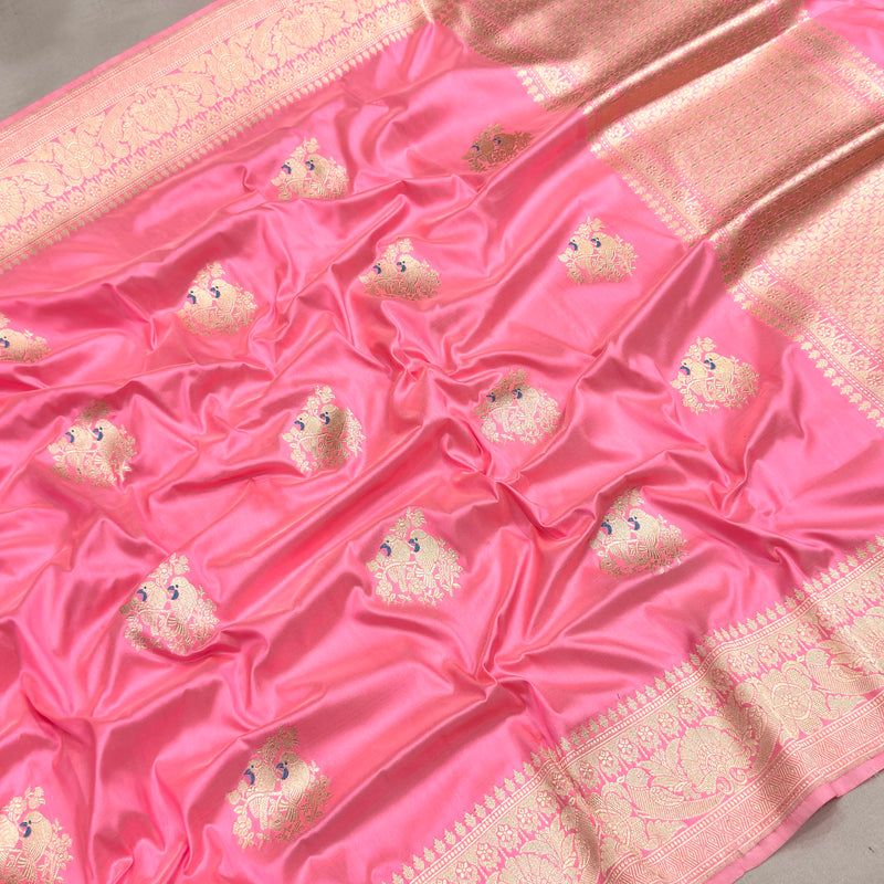 Pure katan silk handwoven banarasi saree