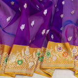 Dual shade pure kora Handwoven Banarasi saree