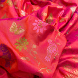 Dual shade pure katan silk Handwoven banarasi saree