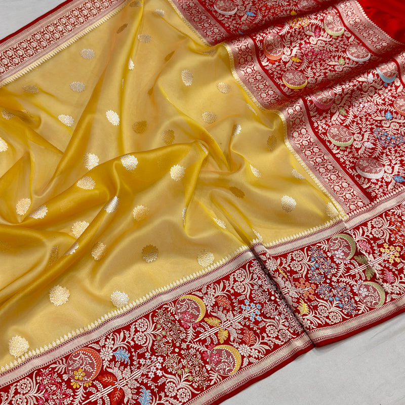 Pure Kora Silk Handwoven Banarasi Saree