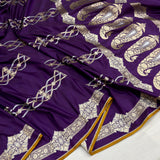Purple colour pure katan silk Handwoven banarasi saree